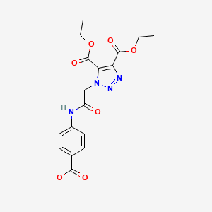 molecular formula C18H20N4O7 B2727278 diethyl 1-(2-((4-(methoxycarbonyl)phenyl)amino)-2-oxoethyl)-1H-1,2,3-triazole-4,5-dicarboxylate CAS No. 912773-97-8