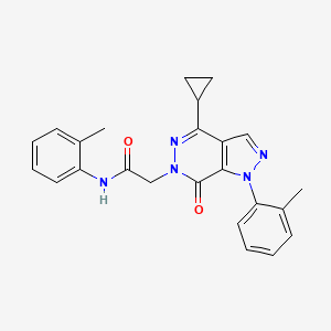 molecular formula C24H23N5O2 B2727293 2-(4-环丙基-7-氧代-1-(邻甲苯)-1H-吡唑并[3,4-d]吡啶-6(7H)-基)-N-(邻甲苯)乙酰胺 CAS No. 1105202-27-4