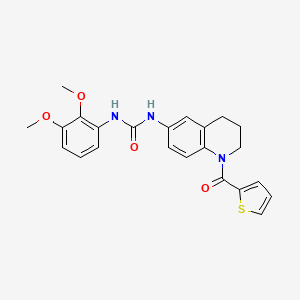 molecular formula C23H23N3O4S B2727297 1-(2,3-二甲氧基苯基)-3-(1-(噻吩-2-甲酰)-1,2,3,4-四氢喹啉-6-基)脲 CAS No. 1203234-72-3