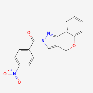 molecular formula C17H11N3O4 B2727298 chromeno[4,3-c]pyrazol-2(4H)-yl(4-nitrophenyl)methanone CAS No. 866051-34-5