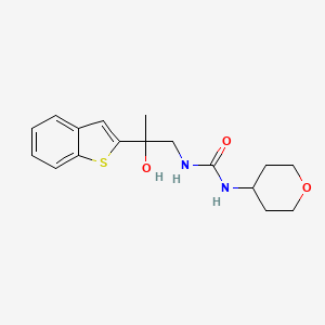 molecular formula C17H22N2O3S B2727302 1-(2-(苯并[b]噻吩-2-基)-2-羟基丙基)-3-(四氢-2H-吡喃-4-基)脲 CAS No. 2034569-90-7