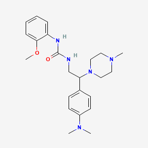molecular formula C23H33N5O2 B2727325 1-(2-(4-(Dimethylamino)phenyl)-2-(4-methylpiperazin-1-yl)ethyl)-3-(2-methoxyphenyl)urea CAS No. 1172972-78-9