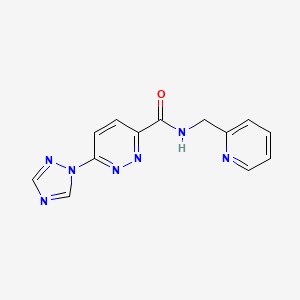 molecular formula C13H11N7O B2727326 N-(pyridin-2-ylmethyl)-6-(1H-1,2,4-triazol-1-yl)pyridazine-3-carboxamide CAS No. 1448067-01-3