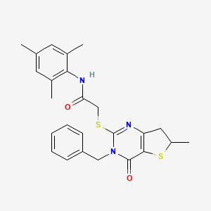 molecular formula C25H27N3O2S2 B2727328 2-((3-苄基-6-甲基-4-氧代-3,4,6,7-四氢噻吩[3,2-d]嘧啶-2-基)硫)-N-间苯基乙酰胺 CAS No. 689263-16-9