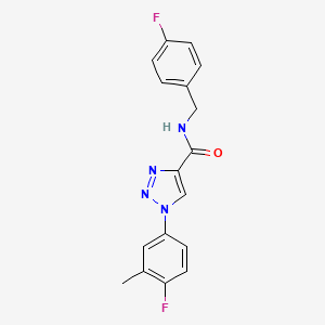 molecular formula C17H14F2N4O B2727329 N-(4-fluorobenzyl)-1-(4-fluoro-3-methylphenyl)-1H-1,2,3-triazole-4-carboxamide CAS No. 1326879-77-9