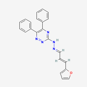 molecular formula C22H17N5O B2727334 3-((E)-2-((E)-3-(furan-2-yl)allylidene)hydrazinyl)-5,6-diphenyl-1,2,4-triazine CAS No. 852453-63-5