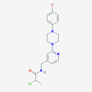 molecular formula C19H22ClFN4O B2727339 2-Chloro-N-[[2-[4-(4-fluorophenyl)piperazin-1-yl]pyridin-4-yl]methyl]propanamide CAS No. 2411223-97-5