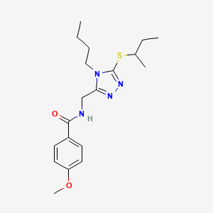 molecular formula C19H28N4O2S B2727340 N-((4-butyl-5-(sec-butylthio)-4H-1,2,4-triazol-3-yl)methyl)-4-methoxybenzamide CAS No. 476449-56-6