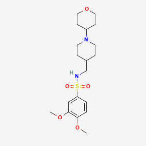 molecular formula C19H30N2O5S B2727346 3,4-dimethoxy-N-((1-(tetrahydro-2H-pyran-4-yl)piperidin-4-yl)methyl)benzenesulfonamide CAS No. 2034505-13-8