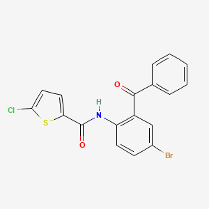 molecular formula C18H11BrClNO2S B2727354 N-(2-苯甲酰-4-溴苯基)-5-氯噻吩-2-甲酰胺 CAS No. 391225-55-1