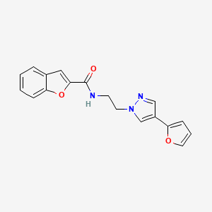 N-(2-(4-(furan-2-yl)-1H-pyrazol-1-yl)ethyl)benzofuran-2-carboxamide