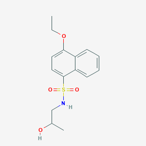molecular formula C15H19NO4S B272736 4-ethoxy-N-(2-hydroxypropyl)-1-naphthalenesulfonamide 