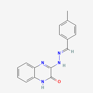 molecular formula C16H14N4O B2727361 (E)-3-(2-(4-Methylbenzylidene)hydrazinyl)quinoxalin-2(1H)-one CAS No. 338419-88-8