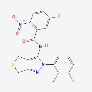 molecular formula C20H17ClN4O3S B2727367 5-chloro-N-(2-(2,3-dimethylphenyl)-4,6-dihydro-2H-thieno[3,4-c]pyrazol-3-yl)-2-nitrobenzamide CAS No. 450344-16-8