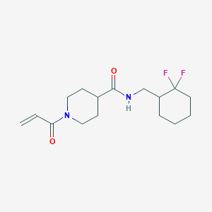 molecular formula C16H24F2N2O2 B2727370 N-[(2,2-Difluorocyclohexyl)methyl]-1-prop-2-enoylpiperidine-4-carboxamide CAS No. 2361693-06-1