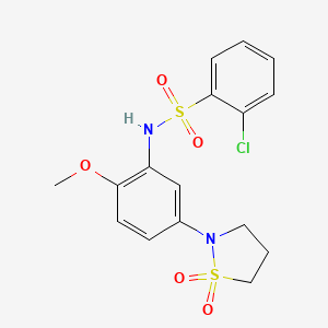 2-chloro-N-(5-(1,1-dioxidoisothiazolidin-2-yl)-2-methoxyphenyl)benzenesulfonamide