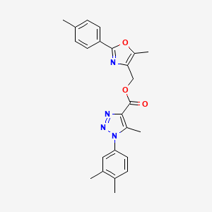molecular formula C24H24N4O3 B2727382 [5-methyl-2-(4-methylphenyl)-1,3-oxazol-4-yl]methyl 1-(3,4-dimethylphenyl)-5-methyl-1H-1,2,3-triazole-4-carboxylate CAS No. 946353-60-2