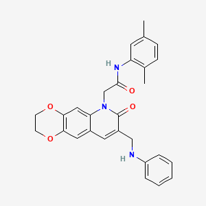 2-[8-(anilinomethyl)-7-oxo-2,3-dihydro[1,4]dioxino[2,3-g]quinolin-6(7H)-yl]-N-(2,5-dimethylphenyl)acetamide