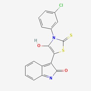(Z)-3-(3-chlorophenyl)-5-(2-oxoindolin-3-ylidene)-2-thioxothiazolidin-4-one