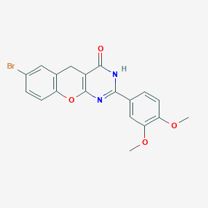 molecular formula C19H15BrN2O4 B2727404 7-bromo-2-(3,4-dimethoxyphenyl)-3H-chromeno[2,3-d]pyrimidin-4(5H)-one CAS No. 899217-71-1