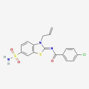 (Z)-N-(3-allyl-6-sulfamoylbenzo[d]thiazol-2(3H)-ylidene)-4-chlorobenzamide