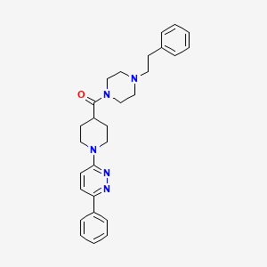 molecular formula C28H33N5O B2727413 (4-Phenethylpiperazin-1-yl)(1-(6-phenylpyridazin-3-yl)piperidin-4-yl)methanone CAS No. 1105230-75-8