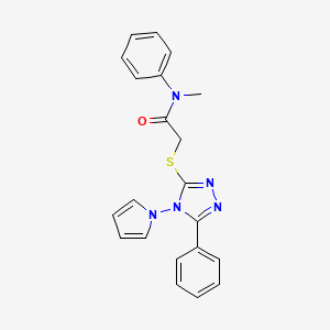 N-methyl-N-phenyl-2-{[5-phenyl-4-(1H-pyrrol-1-yl)-4H-1,2,4-triazol-3-yl]sulfanyl}acetamide