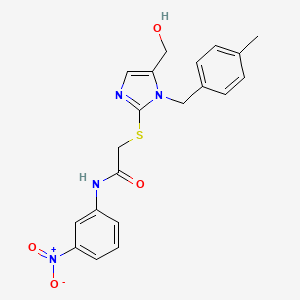 molecular formula C20H20N4O4S B2727423 2-((5-(hydroxymethyl)-1-(4-methylbenzyl)-1H-imidazol-2-yl)thio)-N-(3-nitrophenyl)acetamide CAS No. 899955-73-8