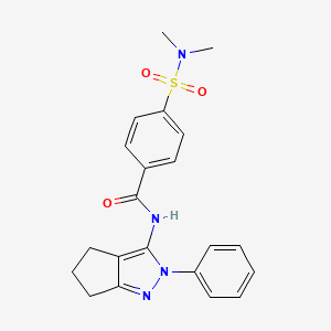 4-(dimethylsulfamoyl)-N-{2-phenyl-2H,4H,5H,6H-cyclopenta[c]pyrazol-3-yl}benzamide