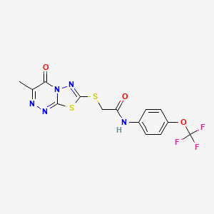2-((3-methyl-4-oxo-4H-[1,3,4]thiadiazolo[2,3-c][1,2,4]triazin-7-yl)thio)-N-(4-(trifluoromethoxy)phenyl)acetamide