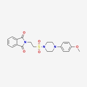 molecular formula C21H23N3O5S B2727430 2-(2-((4-(4-Methoxyphenyl)piperazin-1-yl)sulfonyl)ethyl)isoindoline-1,3-dione CAS No. 919854-45-8