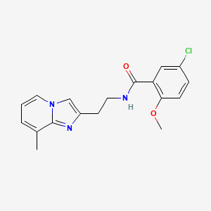 molecular formula C18H18ClN3O2 B2727438 5-chloro-2-methoxy-N-(2-(8-methylimidazo[1,2-a]pyridin-2-yl)ethyl)benzamide CAS No. 868978-27-2