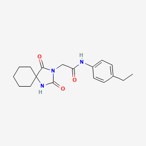 molecular formula C18H23N3O3 B2727440 2-(2,4-二氧代-1,3-二氮杂螺[4.5]癸-3-基)-N-(4-乙基苯基)乙酰胺 CAS No. 850551-50-7