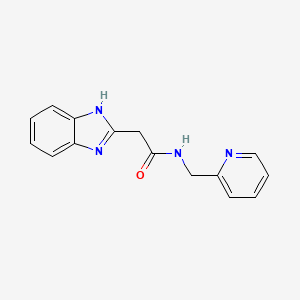 molecular formula C15H14N4O B2727443 2-(1H-1,3-benzodiazol-2-yl)-N-(pyridin-2-ylmethyl)acetamide CAS No. 726152-30-3