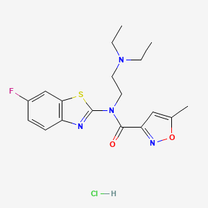 molecular formula C18H22ClFN4O2S B2727453 N-(2-(diethylamino)ethyl)-N-(6-fluorobenzo[d]thiazol-2-yl)-5-methylisoxazole-3-carboxamide hydrochloride CAS No. 1329872-09-4