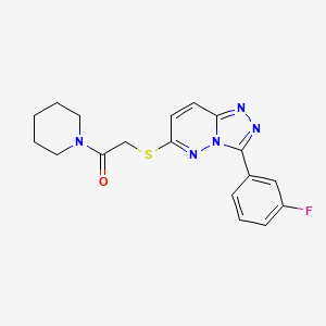 2-((3-(3-Fluorophenyl)-[1,2,4]triazolo[4,3-b]pyridazin-6-yl)thio)-1-(piperidin-1-yl)ethanone
