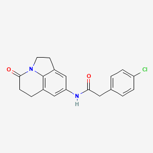molecular formula C19H17ClN2O2 B2727457 2-(4-chlorophenyl)-N-(4-oxo-2,4,5,6-tetrahydro-1H-pyrrolo[3,2,1-ij]quinolin-8-yl)acetamide CAS No. 903366-03-0