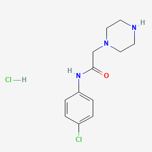 molecular formula C12H17Cl2N3O B2727461 N-(4-氯苯基)-2-(哌嗪-1-基)乙酰胺盐酸盐 CAS No. 1158434-29-7