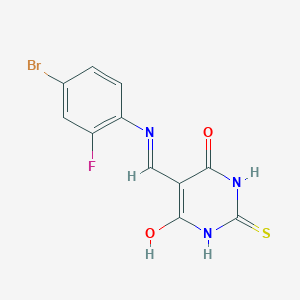 5-(((4-bromo-2-fluorophenyl)amino)methylene)-2-thioxodihydropyrimidine-4,6(1H,5H)-dione