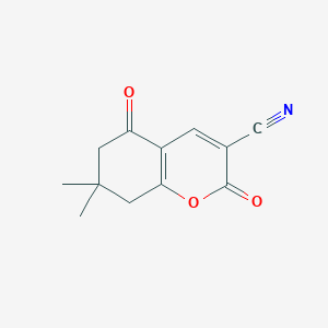 molecular formula C12H11NO3 B2727469 7,7-Dimethyl-2,5-dioxo-6,8-dihydrochromene-3-carbonitrile CAS No. 85831-04-5