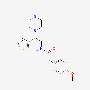 molecular formula C20H27N3O2S B2727475 2-(4-methoxyphenyl)-N-(2-(4-methylpiperazin-1-yl)-2-(thiophen-3-yl)ethyl)acetamide CAS No. 946327-00-0