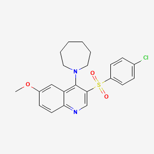 4-(Azepan-1-yl)-3-(4-chlorophenyl)sulfonyl-6-methoxyquinoline