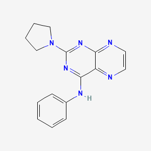 molecular formula C16H16N6 B2727480 Phenyl(2-pyrrolidinylpteridin-4-yl)amine CAS No. 946298-60-8