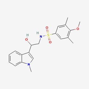 N-(2-hydroxy-2-(1-methyl-1H-indol-3-yl)ethyl)-4-methoxy-3,5-dimethylbenzenesulfonamide