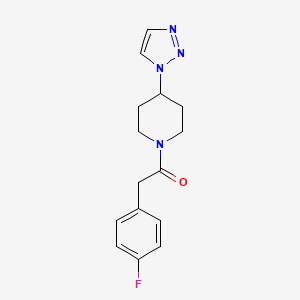 1-(4-(1H-1,2,3-triazol-1-yl)piperidin-1-yl)-2-(4-fluorophenyl)ethanone