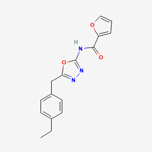 molecular formula C16H15N3O3 B2727495 N-(5-(4-ethylbenzyl)-1,3,4-oxadiazol-2-yl)furan-2-carboxamide CAS No. 1171643-17-6