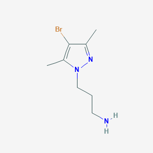 molecular formula C8H14BrN3 B2727508 3-(4-bromo-3,5-dimethyl-1H-pyrazol-1-yl)propan-1-amine CAS No. 1000802-72-1