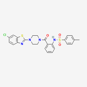 N-(2-(4-(6-chlorobenzo[d]thiazol-2-yl)piperazine-1-carbonyl)phenyl)-4-methylbenzenesulfonamide