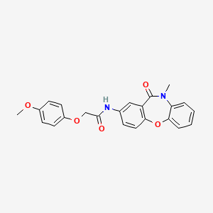 molecular formula C23H20N2O5 B2727521 2-(4-methoxyphenoxy)-N-(10-methyl-11-oxo-10,11-dihydrodibenzo[b,f][1,4]oxazepin-2-yl)acetamide CAS No. 922081-57-0