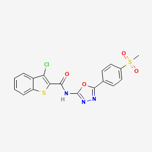 3-chloro-N-(5-(4-(methylsulfonyl)phenyl)-1,3,4-oxadiazol-2-yl)benzo[b]thiophene-2-carboxamide